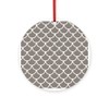 CafePress Neutral Brown Fish Scales Pattern Round 4" MDF Holiday