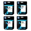 HP 728 Black Cyan Magenta Yellow 4 pk Ink Cartridges