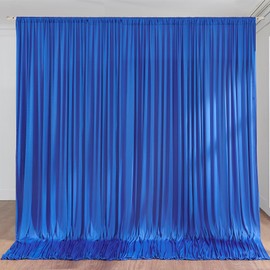 3 x 3 m Royal Blue Curtain for Backdrops, Party Background Curtain, Royal Blue Wedding Background, Polyester Blue Background Curtains for Birthday, Baby Shower, Christening, Bridal Shower