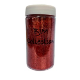 BJM Collection 100 Grams Fine Glitter Powder Bottle Art Craft (Red)