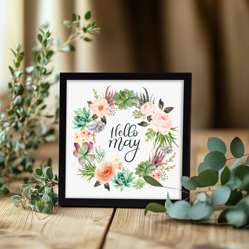 Giftgarden 8x8 Picture Frame Black, 8 by 8 Thin Square