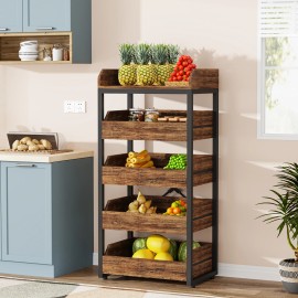 Tribesigns 5-Tier Vegetable Fruit Storage Rack Home Kitchen Storage Organizer
