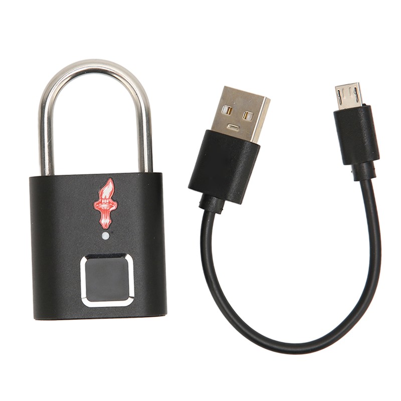 Fingerprint Padlock Biological Recognition Aluminium Alloy USB Rechargeable Support 10