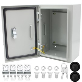 AIRTAK Waterproof Metal Electrical Enclosure with Lock,12 * 8 * 6 in Outdoor Electrical Box,IP66 Waterproof & Dustproof Electrical Junction Box(300 * 200 * 150mm)