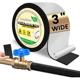 YeloDeer Pipe Insulation Roll, Outdoor Foam Pipe Insulation Weather Resistant Water Pipe Wrap Tape Self Adhesive Heated Pipe Wrap Covers 3In X 13Ft