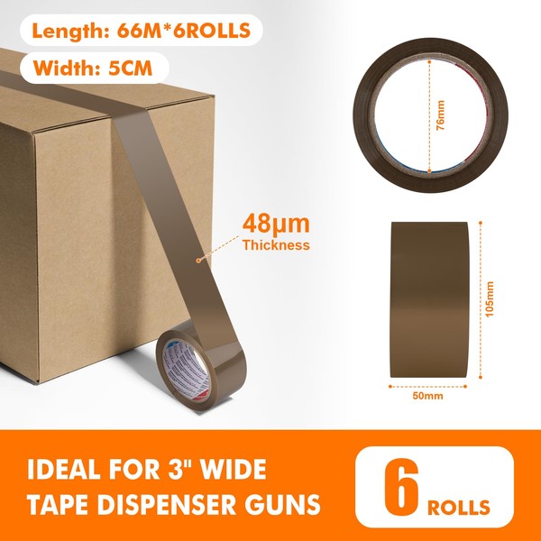 GRIFEMA GRIFEMA GA4004-6, 6 Rollen Ger?uscharmes Paketklebeband, Paketband fr Versand,