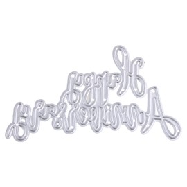 Happy Anniversary Metal Cutting Dies Stencil DIY Scrapbooking Album Stamp Paper Die Cuts for Card Making On Clearance