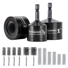 Kimgsoak Copper Pipe Cleaner, 1/2", 3/4", 1" Copper Pipe Cleaning Brush for Drill, Copper Fitting Brush Tool