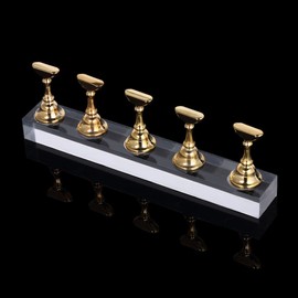 IsMwav New Magnetic Acrylic Manicure Tools Nail Practice Hand Nail Exercises Pedestal Nail Supplies Nail Tips Display Stand gold