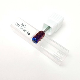 Vanfa Nail Drill Bits Shank 3/32", Two Way Rotate for Removing Acrylic Nail Powder, Hard Gel and Dipping Powder (Purple 3XC - Large Smooth Round Top)