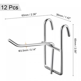 sourcing map Grid Wall Display Hooks Store Garage Storage Wall Organizers 2.4 Inch Silver, Pack of 12