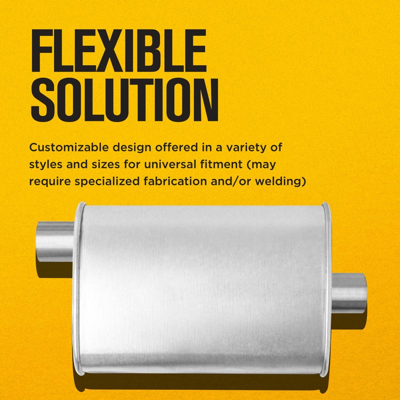 Thrush Muffler Deep Performance Tone Inlet 2 Pipe Connection Offset