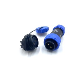 Connection Plug Aviation Plug SP21 2 Pin, Solderless 2 Holes Flange Aviation Plug IP68 Waterproof and Dustproof Aviation Plug for Outdoor Lamps 500V 30A (12AWG Cable Screw Crimp)