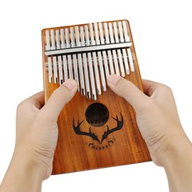 Alnicov Kalimba 17 Keys Thumb Piano,Portable Mbira Acacia wood Finger Piano,Gift for Adult Beginners Professional(Reindeer Horn)