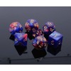 CREEBUY Blue Mix Red DND Glitter Dice Set for Dungeon
