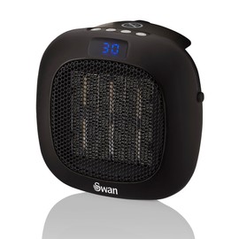 Swan Plug-In Fan Heater with 12 Hour Timer, LED Display and Overheat Protection, 700W, Black, SH27010N