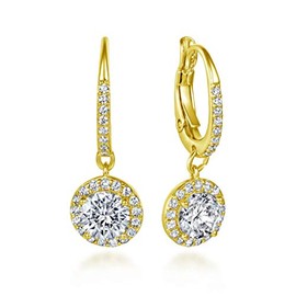 Sparkling hoop earrings in sparkling crystal pavé with drop pendant, small hanging hoop earrings with zirconia stones, jewellery in high jeweller's quality, Cubic Zirconia Silver,