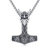 Twoowl Celtic Mjolnir Necklace 925 Sterling Silver Thor Hammer Necklace