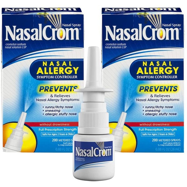NasalCrom Nasal Spray Allergy Symptom Controller | 200 Sprays | .88 FL OZ | 2 Pack
