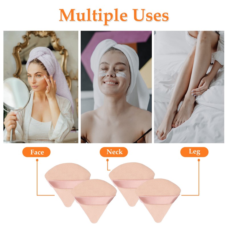 4 Pieces Triangle Makeup Powder Puff Make Up Sponge, Soft