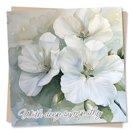 Beautiful Lillies Condolences Card - Flower Design - With Deep Sympathy - Thinking Of You Card For Loss Of A Loved One