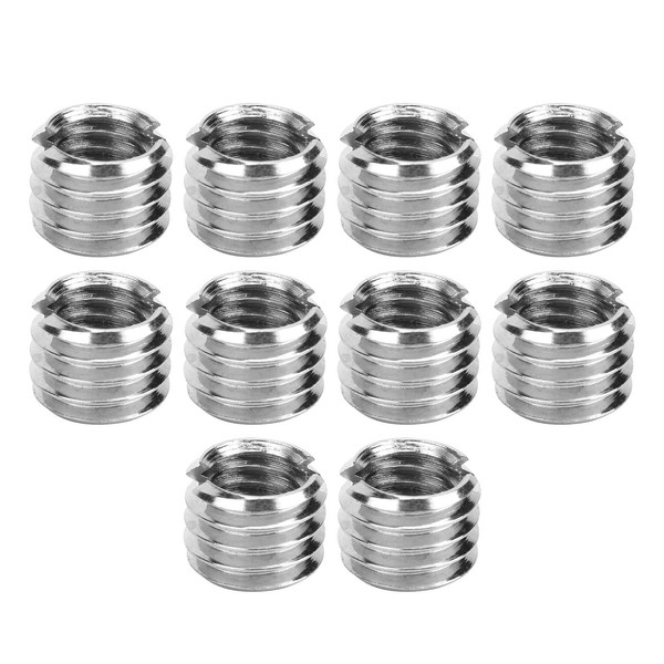 Jeanoko 10Pcs Thread Inserts Hardware Fastener Inner M6*1.0 Outer M8*1.25
