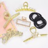 AMLEBE 5pcs Clips De Pelo De Pinzas Pelo De Oro