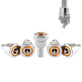 Teursa 5pcs Set Premium Magnetic Drywall Screw Setter - PH2 Bits for Plasterboard - Hex Shank Positioning Bit - Easy Drywall Installation - Drill Accessory (5pcs 1'')