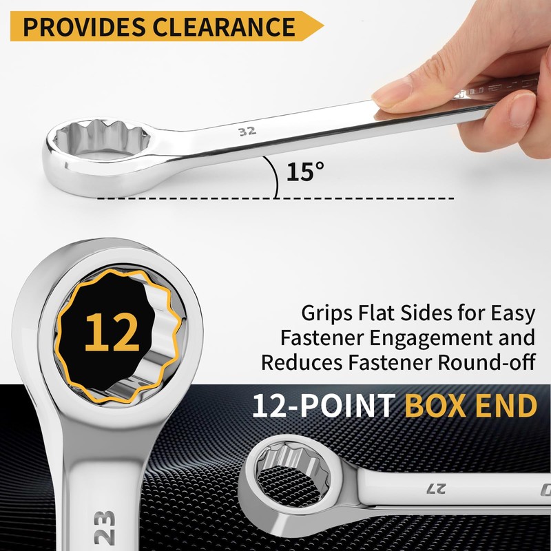 GRENPRO Metric Wrench Set, Large Wrench Set Metric and Standard,