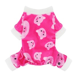 Paiaite Dog Pajamas Onesie: Comfortable Four-Legged Apparel for Small, Medium, & Large Dogs, Polyester Material for Comfort, Wrinkle Resistance, Moisture Wicking, and Stretchiness Pink Pig S