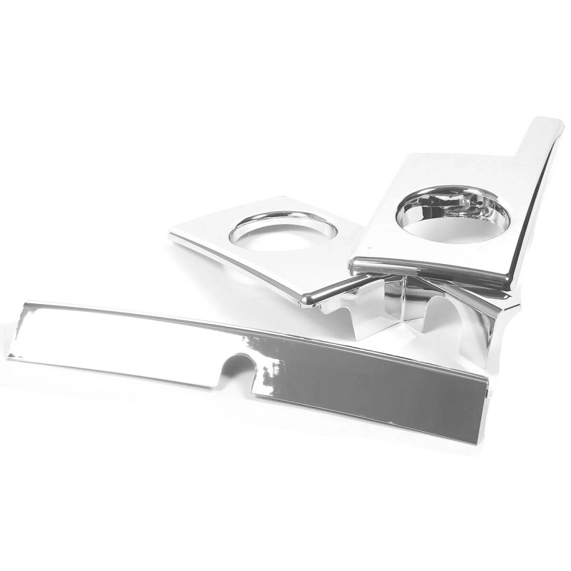 Ynei Front Bumper Panel Glossy Chrome Exterior Cover Molding Fits