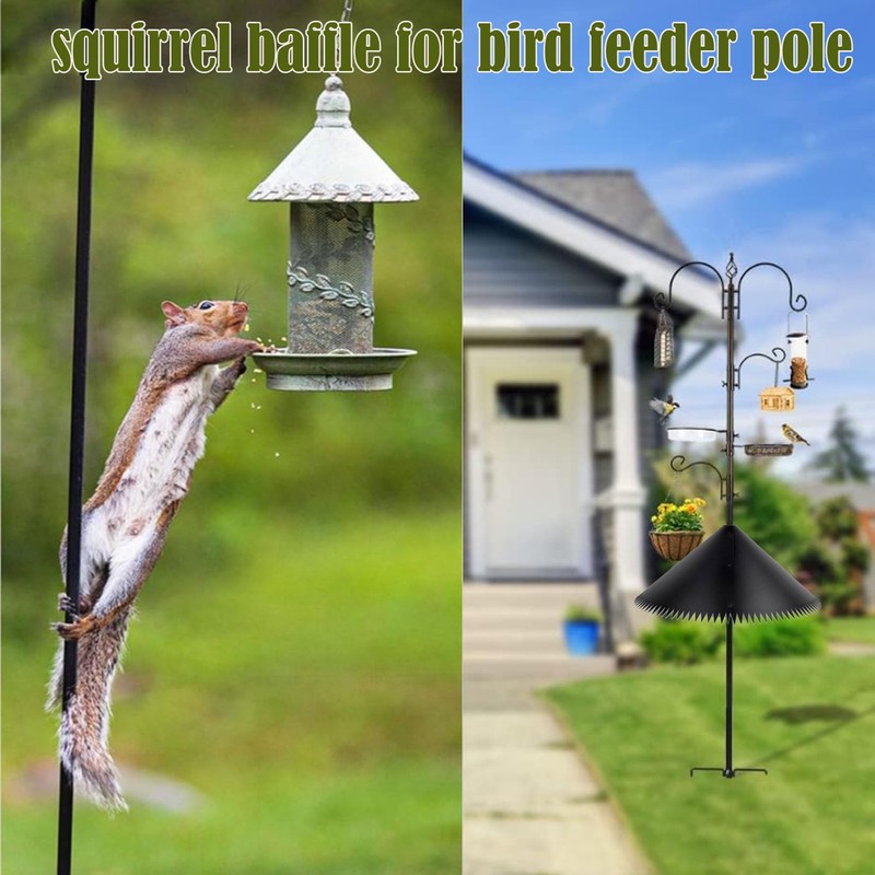 CozyCove Squirrel Baffle for Bird Feeder Pole Squirrel Proof, Spiked