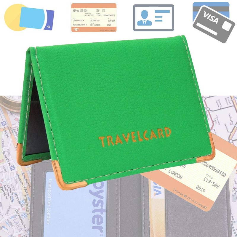 AKH® Genuine Leather Oyster Travel Card Bus Pass Rail Card