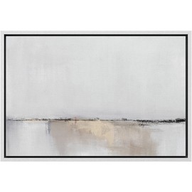 SIGNLEADER Framed Canvas Print Wall Art Grunge Pastel Watercolor Collage Abstract Shapes Digital Art Modern Art Decorative Multicolor Zen Minimal for Living Room, Bedroom, Office - 24"x36" White