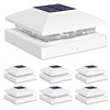 Solar Post Cap Lights Outdoor 6pack, White Waterproof Solar Powered