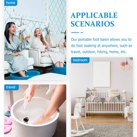 FOMIYES Practical Folding Foot Soak Basin for Travel Portable Foot Bath Bucket for Relaxation Compact Design for Camping Home Use Material Large Navy