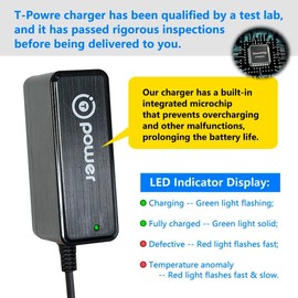 T POWER 12.6V Battery Charger for MeanFun MF-PC01, MF-PC02, Dezex Hinice MF-PC01, MF-PC02 Cordless Robotic Pool Vacuum Cleaner Ac Dc Adapter Power Supply Cord