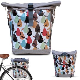IKURI Peras Bicycle Bag for Pannier Rack Saddle Bag Single Bag Pannier Bag Removable with Carry Strap for Hanging Made of Tarpaulin Unisex Waterproof