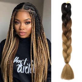 TESS Braiding Hair Pre Stretched DIY Braiding Hair Extension for Women UK 24 Inch 3 Colours #2