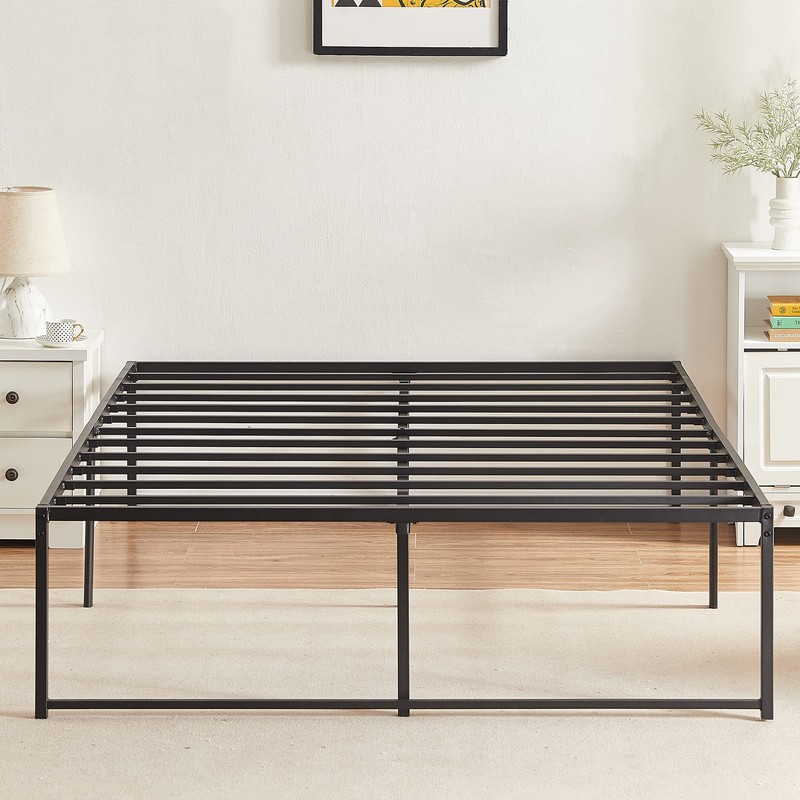 VECELO 18" Queen Size Tall Bed Frame Metal Platform/Mattress Foundation/No