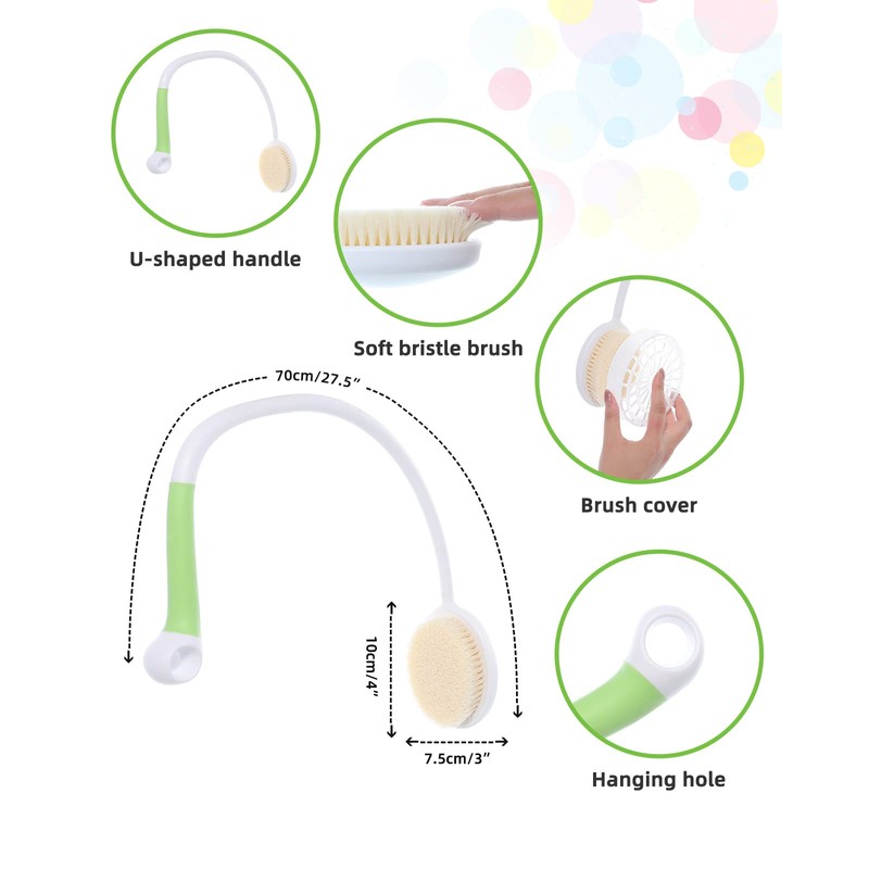Fanwer 27.5" Back Scrubber for Shower,Back Brush with Long Hnadle