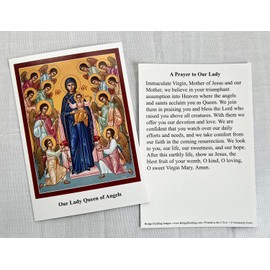 Vermont Christmas Company Our Lady Queen of Angels Prayer Card - A Prayer to Our Lady - Set of 100