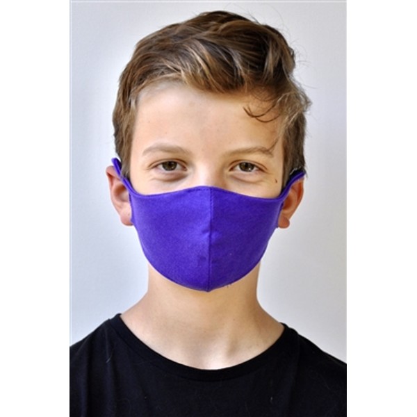 Brave Face Skeena Organic Cotton Reusable Face Mask For Kid - True Purple