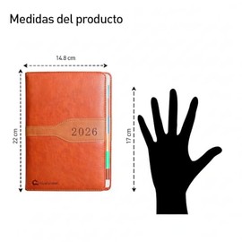 Bluelander Agenda 2026, Planificador Diario, Semanal y Mensual, Pestañas de Enero a Diciembre 2026, Tamaño A5 (22 * 14,8 cm) Pasta Gruesa, Papel de Ca