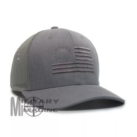 Military Imagine Betsy Ross Flag hat Heather / Gray cap Trucker Mesh Tactical Operator Snapback