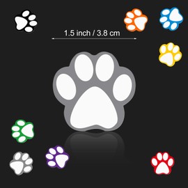 Boao A Roll of 600 Pieces Colorful Paw Stickers Dog Paw Name Tags Labels Stickers Paw Footprint, 1.5 Inch (Mixed Color-1)
