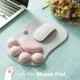 Yoidesu Alfombrilla de Ratón con Garra de Dibujos Animados con Soporte para la Muñeca, Material Suave, Diseño Ergonómico, Base Antideslizante para la Oficina del Juego en Casa (Naranja