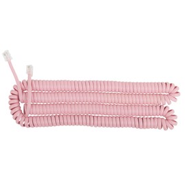 Uvital 1 Pack 25FT Pink Extra Long Phone Handset Cord(Coiled Length 3FT), Phone Cord for Landline, RJ9 Telephone Cords for Landline Phones