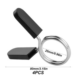 4 Pcs Spring Collar Clips, 25mm/1" Weight Clips for Olympic Bars, Dumbbell Barbell Clamps Collars, Dumbbell Lock Clips, Barbell Clips Collars for Weightlifting Gym Fitness Olympic Weight Bar Clips