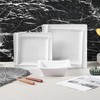 Yummost Square Melamine Dinnerware Sets of 12 Pcs,Square Plates and